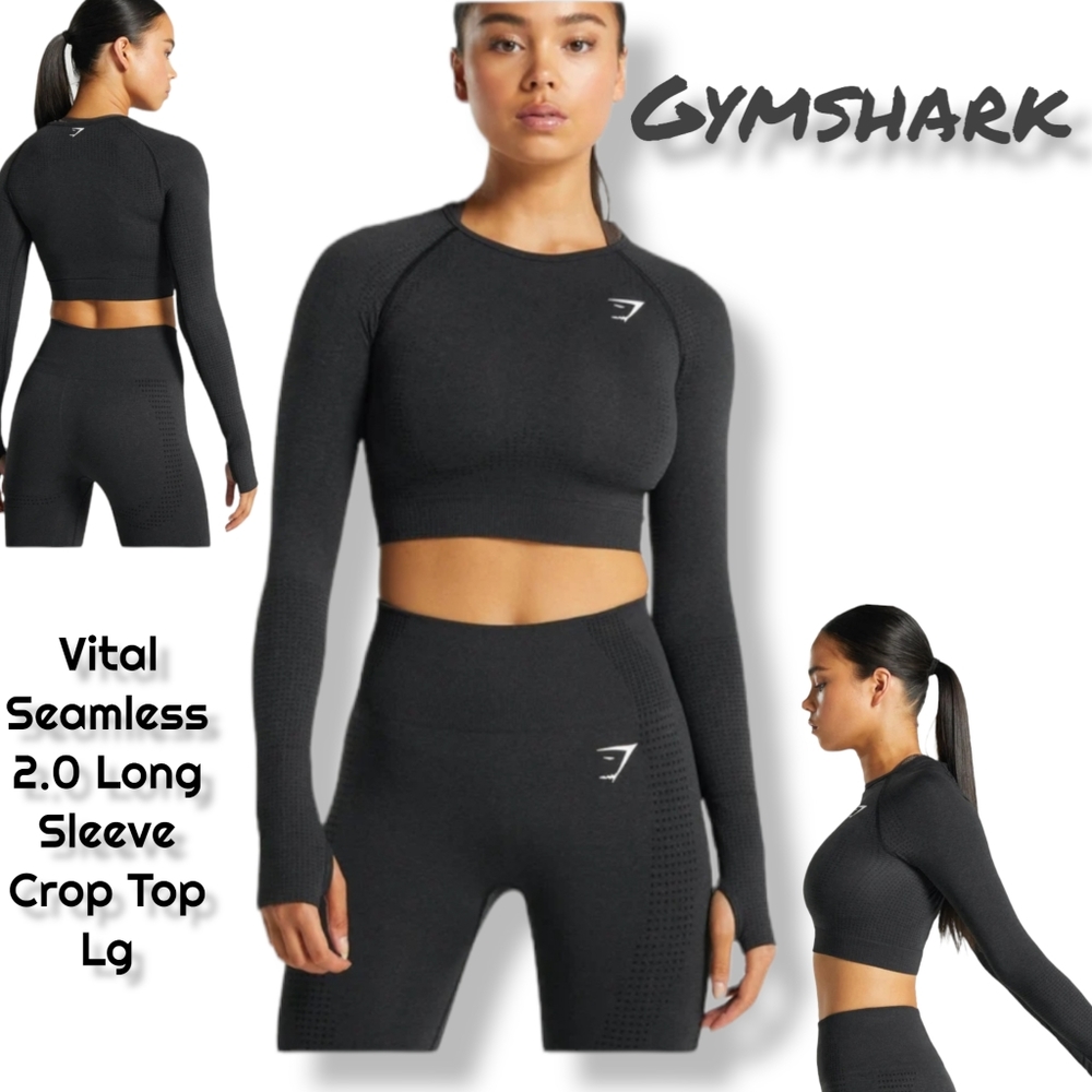 Gymshark Black Long Sleeve Crop Top